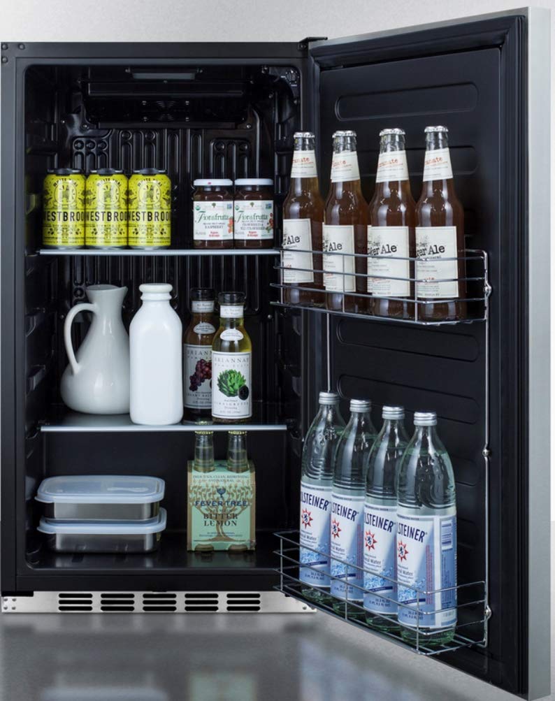 Summit Appliance FF195CSSIF Commercially Approved All-Refrigerator; Built-in or Freestanding Use; Auto Defrost, Panel-Ready Door (Wood Panels Not Included), Stainless Steel Cabinet
