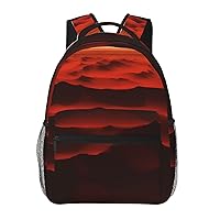 Landscape Martian Backpack, 15.7 Inch Large Backpack, Zippered Pocket, Lightweight, Foldable, Easy To Travel