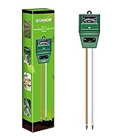 Soil pH Meter, MS02 3-in-1 Soil Moisture/Light/pH Tester Gardening Tool Kits for Plant Care, Great for Garden, Lawn, Farm, Indoor & Outdoor Use (Green)