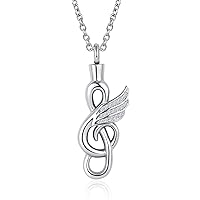 Music Note Cremation Jewelry for Ashes Clef Musical Note Urn Necklace for Human Ashes Keepsake Memorial Jewelry Gift, UR-25_Music