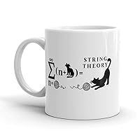 Crazy Dog T-Shirts String Theory Coffee Mug Funny Nerdy Cat Math Ceramic Cup-11oz