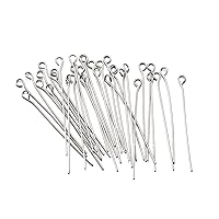 Pandahall 100pcs 22 Gauge Stainless Steel Open Eyepins 2 Inch (50mm) for DIY Jewelry Making