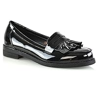 Womens Flat Penny Loafers Synthetic Leather Mocassin Shoes