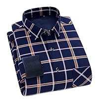Men's Large Size Fleece Warm Plaid Shirt Classic Style Regular Plus Thick Casual Male Clothes