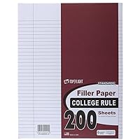 Filler Paper, 11 x 8.5 Inches, College Rule, 200 Sheets (12401), White