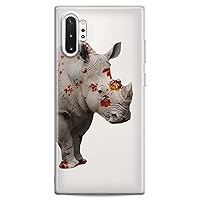 Case Compatible with Samsung S23 S22 Plus S21 FE Ultra S20+ S10 Note 20 5G S10e S9 Blossom Cute Flexible Silicone Slim fit Print Animal Lady Beautiful Design Floral Cute Girl Clear Wild Rhino