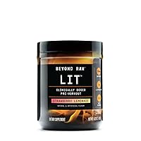 LIT | Clinically Dosed Pre-Workout Powder | Contains Caffeine, L-Citrulline, Beta-Alanine, and Nitric Oxide | Strawberry Lemonade | 30 Servings