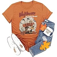 Halloweentown University T-Shirt for Women Fall Pumpkin Shirts Funny Halloween Thanksgiving Gift Tops