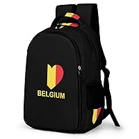 Love Belgium Backpack Double Deck Laptop Bag Casual Travel Daypack for Men Women