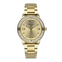 Radiant Frozen Women's Analogue Quartz Watch with Stainless Steel Bracelet RA564201, Gold, Bracelet, Gold, Gold, Bracelet