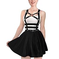 Littleforbig Overall Skirt Romper - Pleated Bondage Detachable Jumperskirt