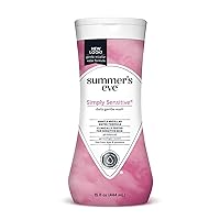 Summer's Eve Simply Sensitive Daily Gentle All Over Feminine Body Wash, Removes Odor, Feminine Wash pH Balanced, 15 fl oz