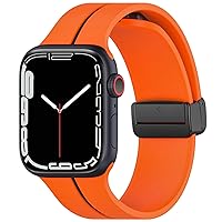 SCINYMC Silicone Magnetic Band Compatible for Apple Watch Band 49mm 45mm 44mm 42mm iWatch Ultra2 Ultra SE2 SE Series 9 8 7 6 5 4 3 2 1 Sports Apple Watch Band Women Men Exercise Lightweight Durable