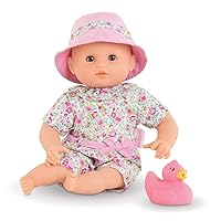 Corolle Ma Premiere Poupee Bath Baby Coralie, Soft Body Bath Doll with Bath Toy, Sleeping Eyes, Vanilla Scent, Removable Dresses, 30 cm, from 18 Months (100600)