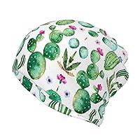 Cactus Succulent Rose Print Multifunction Beanie Hat for Men Women Unisex,Beanie Cap,Knitted Hat,Knit Hat,Beanie Hat