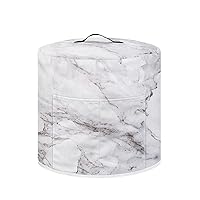 Air Fryer Cover Dust Cover Compatible with 6 Quart Instant Pot, Dust Protection Insulated Kitchen Appliance Cover with Top Handle and Front Pockets for Women Gift, White Marble