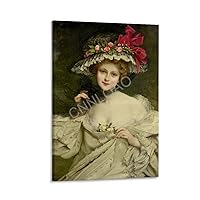 CNNLOAO Victorian Era Beautiful Elegant Lady Art Poster (4) Canvas Poster Wall Art Decor Print Picture Paintings for Living Room Bedroom Decoration Frame-style 12x18inch(30x45cm)