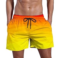 Men Swim Trunks Short Big Tall Boardshorts for Men Quick Dry Board Shorts with Mesh Lining Swimwear Bathing Suits