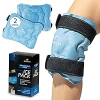 Britech Knee Ice Pack Wrap with Straps (2 Pack) – Knee Braces for Knee Pain Reusable – Knee Compression Sleeve, Hot & Cold Gel Compression Brace for Arthritis Pain, Tendonitis, ACL, Athletic Injury