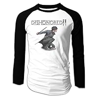 Mens Dishonored 2 Video Game Long Sleeve Comfort Raglan Tee Shirt Medium
