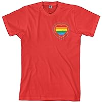 Threadrock Men's Gay Pride Rainbow Heart T-Shirt