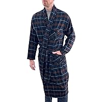 Flannel Shawl Collar Sleep Robe - Loungewear Robe for Adults - Winter Plaid Robe Perfect for Men and Women