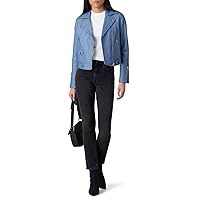 Rent The Runway Pre-Loved Blue Classic Leather Moto Jacket