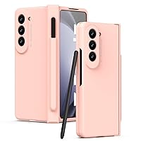 Case for Samsung Galaxy Z Fold 5 360 Full Body Shockproof Protective Cover Built-in Screen Protector with S Pen Holder (Pink,Z Fold 5)