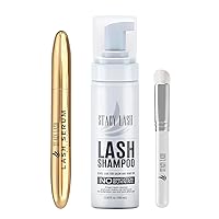 Eyelash Extension Shampoo 3.38 fl.oz/Stacy Lash Serum 5ml / Eyelid Foaming Cleanser/Supplies for Lashes Growth & Thickness/With Biotin/Enhancing Natural Eyelashes/Professional & Self Use