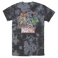 Marvel Avengers Team Retro Comic Vintage Men's Wash T-Shirt