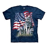 The Mountain Wolf Flag Unisex T Shirt | Premium, Hand-Dyed | Patriotic USA Graphic Tee
