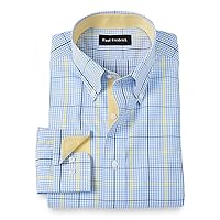 Paul Fredrick Men's Classic Fit Non-Iron Cotton Plaid Dress Shirt