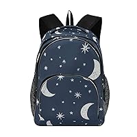 ALAZA Moon Stars and Clouds The Midnight Sky Business Travel Hiking Camping Rucksack Pack for Men and Women