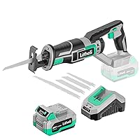 Litheli Reciprocating Saw Cordless, Powerful Hand Saw Kit with 20V 4.0 Ah Battery & Fast Charger, 0-3000 SPM with Tool-free Blades Change, Lightweight for Wood & Metal Cutting.