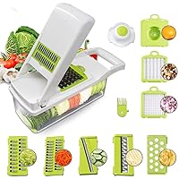 Food Chopper Vegetable-Fruit-Cheese-Onion Chopper Slicer Dicer Tomato Grater 12 in 1 Veggie Chopper Spiralizer Salad Potato Slicer with Container Multi-function Kitchen Aid Carrot Cutter (White) Food Chopper Vegetable-Fruit-Cheese-Onion Chopper Slicer Dicer Tomato Grater 12 in 1 Veggie Chopper Spiralizer Salad Potato Slicer with Container Multi-function Kitchen Aid Carrot Cutter (White)