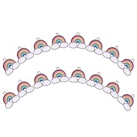 NBEADS 100Pcs Alloy Enamel Pendants, Rainbow, Platinum, Colorful, 19.5x20x2mm, Hole: 2mm