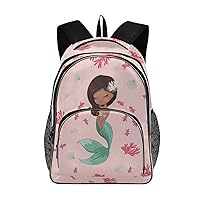 ALAZA Hawaiian Mermaid Pattern Teens Elementary School Bag Casual Daypack Book Bags Travel Knapsack Bags