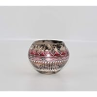 Colorful Hand Etched Horse Hair Decorative Pottery Bowl