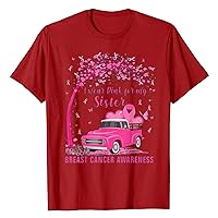 I Wear Pink for My Sister Breast Cancer Awareness T Shirt for Women Short Sleeve O Neck Tee Tops Letter Print Blouse