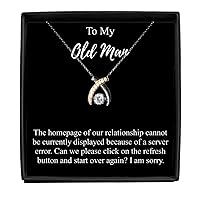 I'm Sorry Old Man Necklace Funny Reconciliation Gift For Geek Homepage Of Relationship Start Over Pendant Sterling Silver Chain With Box