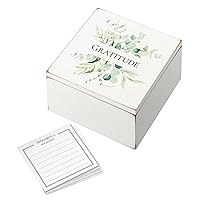 Lillian Rose Rustic Botanical Gratitude Box with 30 Note Cards, One Size, white, multi