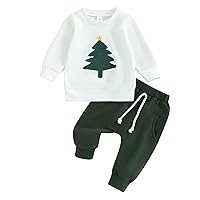 fhutpw Baby Toddler Boy Winter Outfits Long Sleeve Sweatshirts Tops & Pants Sets Infant 3 6 12 18 24 Months Clothes Suit