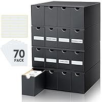 8000+ Trading Card Storage Box with Cardboard Storage Box Card Divider Label Sticker Card Organizer for Sports Card Storage Collection Compatible with TCG MTG Card(Black, 4 Row, 4 in A Row)