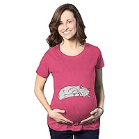Maternity Cat On Baby Bump Tshirt Funny Adorable Kitty Pregnancy Tee