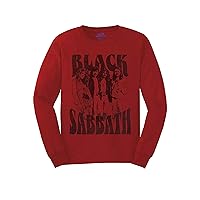 Black Sabbath T Shirt Band and Logo Official Unisex Red Long Sleeve