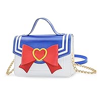 Sailor Girl Small Quilted Crossbody Bag, Shoulder Bag for Phone Wallet Purse, Anime Cosplay Crossbody Messenger Bag, Luna Bag for Women and Girls