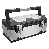 TCE TAM5519U Torin Portable Tool/Garage Storage Box: Ergonomically Designed for Garage, Home, Office, Warehouse, Gym, School - Black