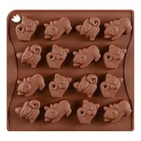 16 Cells Cats Shape Fondant Molds Baking Gadgets DIY Cake Clay Candle Silicone Material Mold for Kitchen Baking for Kids