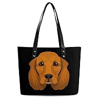 Golden Retriever Dog Face Printed Purses and Handbags for Women Vintage Tote Bag Top Handle Ladies Shoulder Bags for Shopping Travel