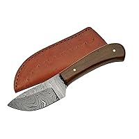 Szco Supplies DM-1080WN Damascus Skinning Knife with Walnut Handle